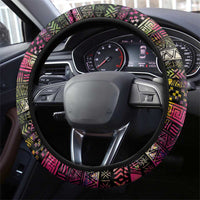 Angola Steering Wheel Cover with Multicolor Tribal Design and Vibrant Lion - Wonder Print Shop