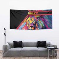 Angola Tapestry with Multicolor Tribal Design and Vibrant Lion - Wonder Print Shop