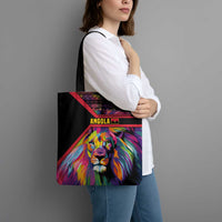 Angola Tote Bag with Multicolor Tribal Design and Vibrant Lion - Wonder Print Shop