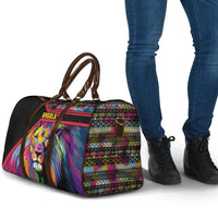 Angola Travel Bag with Multicolor Tribal Design and Vibrant Lion - Wonder Print Shop