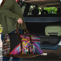 Angola Travel Bag with Multicolor Tribal Design and Vibrant Lion - Wonder Print Shop