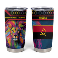 Angola Tumbler Cup with Multicolor Tribal Design and Vibrant Lion - Wonder Print Shop