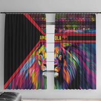 Angola Window Curtain with Multicolor Tribal Design and Vibrant Lion - Wonder Print Shop