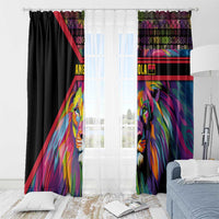 Angola Window Curtain with Multicolor Tribal Design and Vibrant Lion - Wonder Print Shop