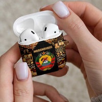 Mozambique AirPods Case with Black Brown Tribal Design and National Emblem - Wonder Print Shop