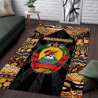 Mozambique Area Rug with Black Brown Tribal Design and National Emblem - Wonder Print Shop