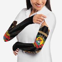 Mozambique Arm Sleeves with Black Brown Tribal Design and National Emblem - Wonder Print Shop