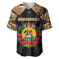 Mozambique Baseball Jersey with Black Brown Tribal Design and National Emblem - Wonder Print Shop