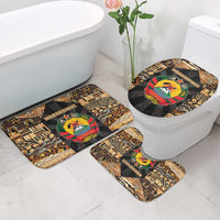 Mozambique Bathroom Set with Black Brown Tribal Design and National Emblem - Wonder Print Shop