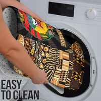 Mozambique Bathroom Set with Black Brown Tribal Design and National Emblem - Wonder Print Shop