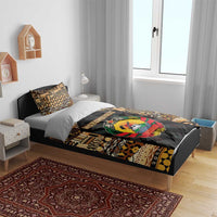 Mozambique Bedding Set with Black Brown Tribal Design and National Emblem - Wonder Print Shop