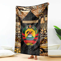 Mozambique Blanket with Black Brown Tribal Design and National Emblem - Wonder Print Shop
