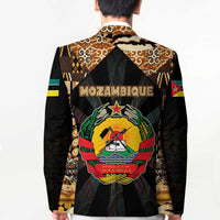 Mozambique Blazer with Black Brown Tribal Design and National Emblem - Wonder Print Shop