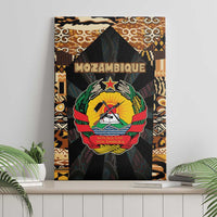 Mozambique Canvas Wall Art with Black Brown Tribal Design and National Emblem - Wonder Print Shop