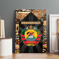 Mozambique Canvas Wall Art with Black Brown Tribal Design and National Emblem - Wonder Print Shop