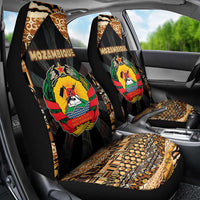 Mozambique Car Seat Cover with Black Brown Tribal Design and National Emblem - Wonder Print Shop