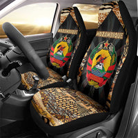 Mozambique Car Seat Cover with Black Brown Tribal Design and National Emblem - Wonder Print Shop