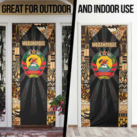Mozambique Door Cover with Black Brown Tribal Design and National Emblem - Wonder Print Shop