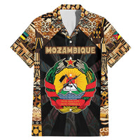 Mozambique Family Matching Mermaid Dress and Hawaiian Shirt with Black Brown Tribal Design and National Emblem - Wonder Print Shop