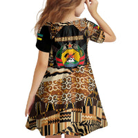 Mozambique Family Matching Off Shoulder Maxi Dress and Hawaiian Shirt with Black Brown Tribal Design and National Emblem - Wonder Print Shop