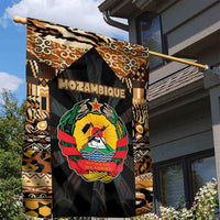 Mozambique Garden Flag with Black Brown Tribal Design and National Emblem - Wonder Print Shop