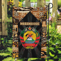 Mozambique Garden Flag with Black Brown Tribal Design and National Emblem - Wonder Print Shop