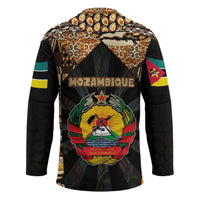 Mozambique Hockey Jersey with Black Brown Tribal Design and National Emblem - Wonder Print Shop