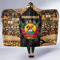 Mozambique Hooded Blanket with Black Brown Tribal Design and National Emblem - Wonder Print Shop