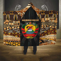 Mozambique Hooded Blanket with Black Brown Tribal Design and National Emblem - Wonder Print Shop