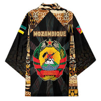 Mozambique Kimono with Black Brown Tribal Design and National Emblem - Wonder Print Shop