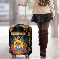 Mozambique Luggage Cover with Black Brown Tribal Design and National Emblem - Wonder Print Shop