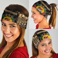 Mozambique Neck Gaiter with Black Brown Tribal Design and National Emblem TS04