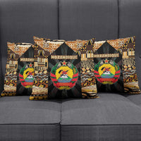 Mozambique Pillow Cover with Black Brown Tribal Design and National Emblem - Wonder Print Shop