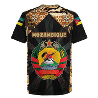 Mozambique Rugby Jersey with Black Brown Tribal Design and National Emblem - Wonder Print Shop