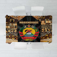 Mozambique Tablecloth with Black Brown Tribal Design and National Emblem - Wonder Print Shop