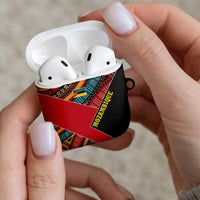 Mozambique AirPods Case with Red Black Geometric Design and Tribal Pattern - Wonder Print Shop