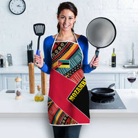 Mozambique Apron with Red Black Geometric Design and Tribal Pattern - Wonder Print Shop