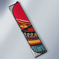 Mozambique Auto Sun Shade with Red Black Geometric Design and Tribal Pattern - Wonder Print Shop