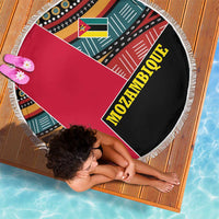 Mozambique Beach Blanket with Red Black Geometric Design and Tribal Pattern - Wonder Print Shop