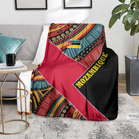 Mozambique Blanket with Red Black Geometric Design and Tribal Pattern - Wonder Print Shop