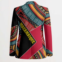 Mozambique Blazer with Red Black Geometric Design and Tribal Pattern - Wonder Print Shop
