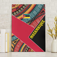 Mozambique Canvas Wall Art with Red Black Geometric Design and Tribal Pattern - Wonder Print Shop