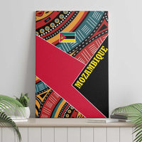 Mozambique Canvas Wall Art with Red Black Geometric Design and Tribal Pattern - Wonder Print Shop