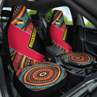 Mozambique Car Seat Cover with Red Black Geometric Design and Tribal Pattern - Wonder Print Shop