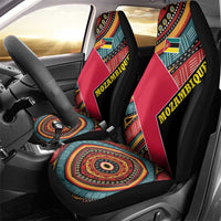 Mozambique Car Seat Cover with Red Black Geometric Design and Tribal Pattern - Wonder Print Shop