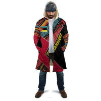 Mozambique Cloak with Red Black Geometric Design and Tribal Pattern - Wonder Print Shop