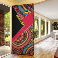 Mozambique Door Cover with Red Black Geometric Design and Tribal Pattern - Wonder Print Shop