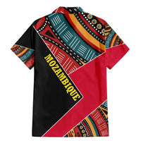 Mozambique Family Matching Mermaid Dress and Hawaiian Shirt with Red Black Geometric Design and Tribal Pattern - Wonder Print Shop
