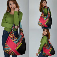 Mozambique Grocery Bag with Red Black Geometric Design and Tribal Pattern - Wonder Print Shop