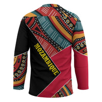 Mozambique Hockey Jersey with Red Black Geometric Design and Tribal Pattern - Wonder Print Shop